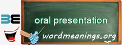 WordMeaning blackboard for oral presentation